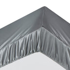 Ersmak 7 Pieces Satin Sheets Set King Size, Luxury Silky Grey Satin Bed Sheets Set With 1 Deep Pocket Fitted Sheet, 1 Soft Flat
