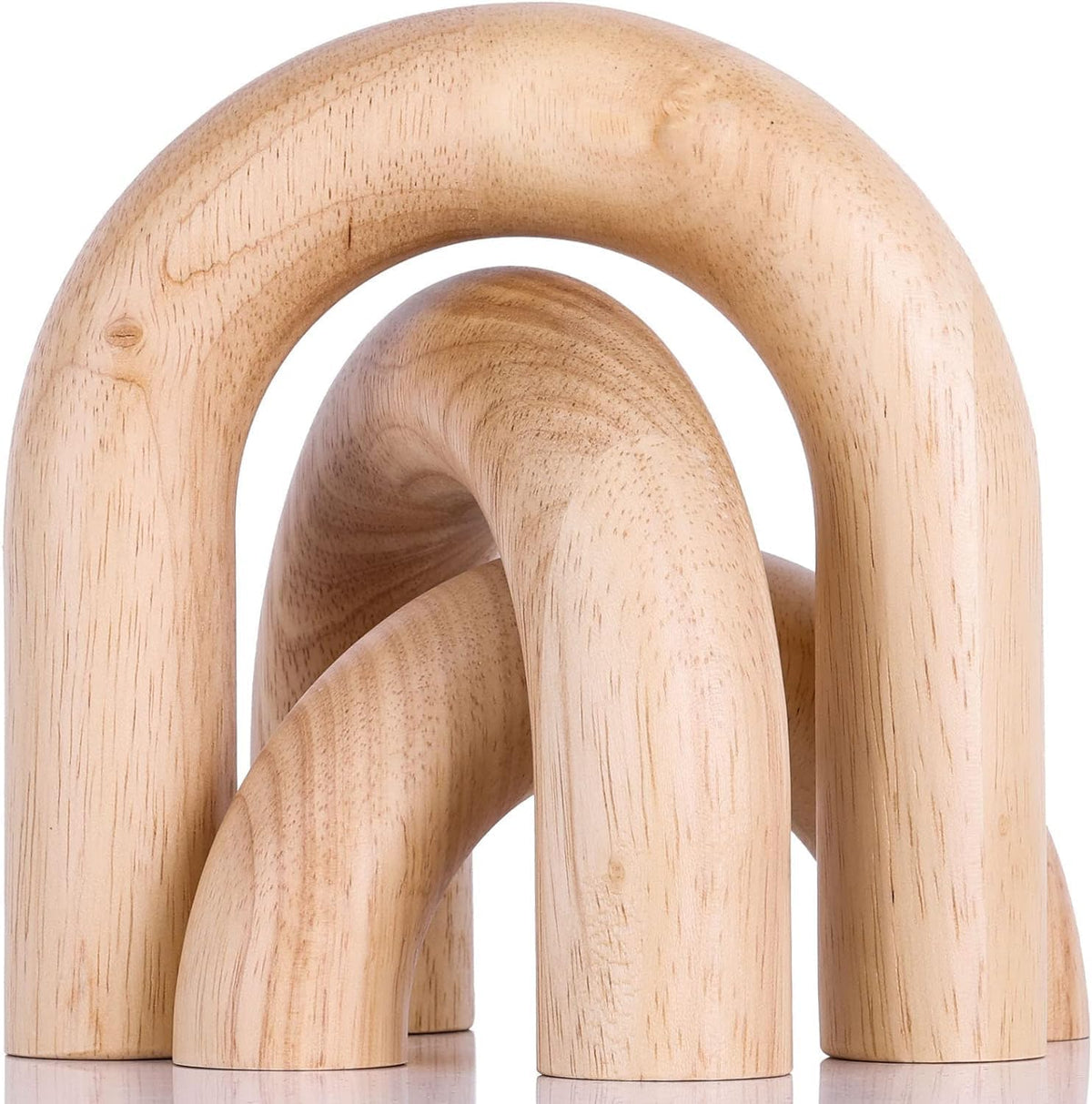 Wudory 3Pcs Wood Arch Decorative Objects, Coffee Table Decor, Shelf Decor Aesthetic,White Home Decor Accents For Living Room, Mo