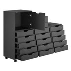 Winsome Wood Halifax 3-Pc Multi-Drawer Storage Cabinet Set, Black