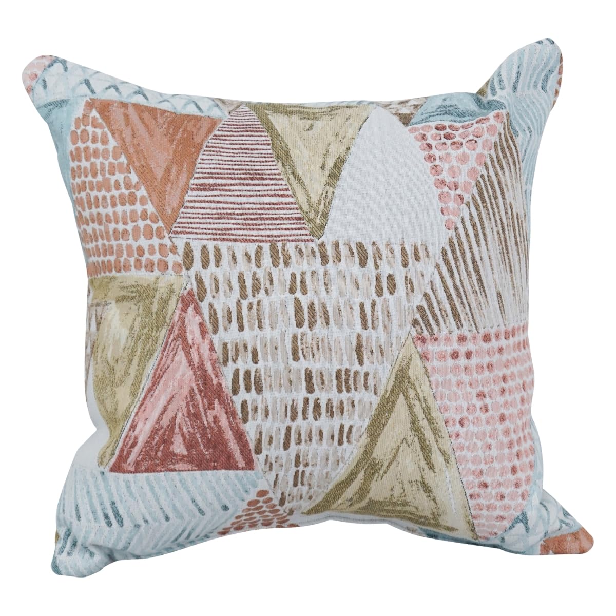 Blazing Needles Square Polyester Jacquard Throw Pillow, 17", Kandafrt Blush