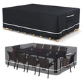 Outdoor Furniture Covers Waterproof, 600D Heavy Duty Patio Furniture Set Cover Outdoor Table And Chair Covers, 126'X63'X28' Rectangular Patio Covers For Outdoor Furniture, Black With White Border