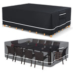 Outdoor Furniture Covers Waterproof, 600D Heavy Duty Patio Furniture Set Cover Outdoor Table And Chair Covers, 126'X63'X28' Rectangular Patio Covers For Outdoor Furniture, Black With White Border