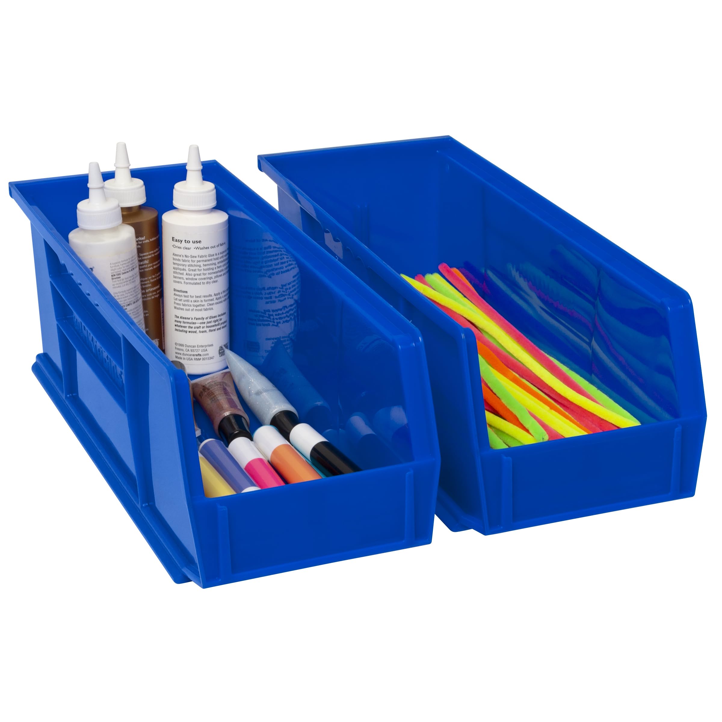 Akro-Mils 30234 Akrobins Plastic Hanging Stackable Storage Organizer Bin, 15-Inch X 5-Inch X 5-Inch, Blue, 12-Pack