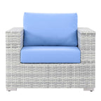 Modway Convene Outdoor Patio Armchair, Light Gray Light Blue