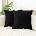 Jiahannha Velvet Black Throw Pillow Covers Pack Of 2 Decorative Soft For Couch Sofa Bedroom Livingroom Car Office 22  22 Inches