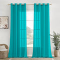 Homemonde 6 Feet Curtain Window  Cotton Solid Sheer Transparent Curtains Pack Of 4 For Living Room, Office Decoration (Blue  G
