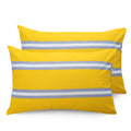 Huesland By Ahmedabad Cotton 144 Tc Cotton Pillow Cover Set Of 2  Yellow & Grey