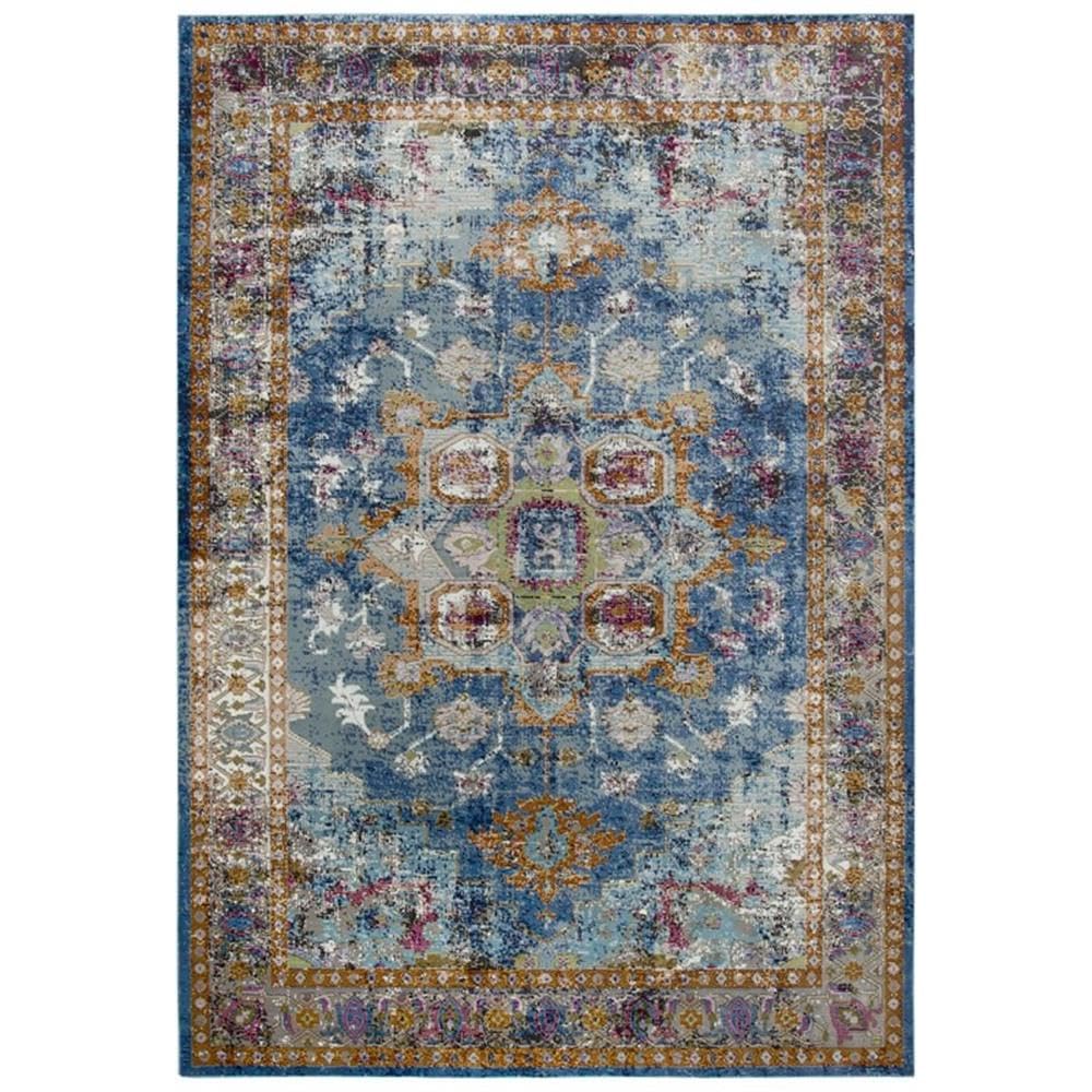 Rizzy Home Alora Decor Morocco 3'11" X 5'6" Blue/Rust/Gold/Cream Power-Loomed Area Rug