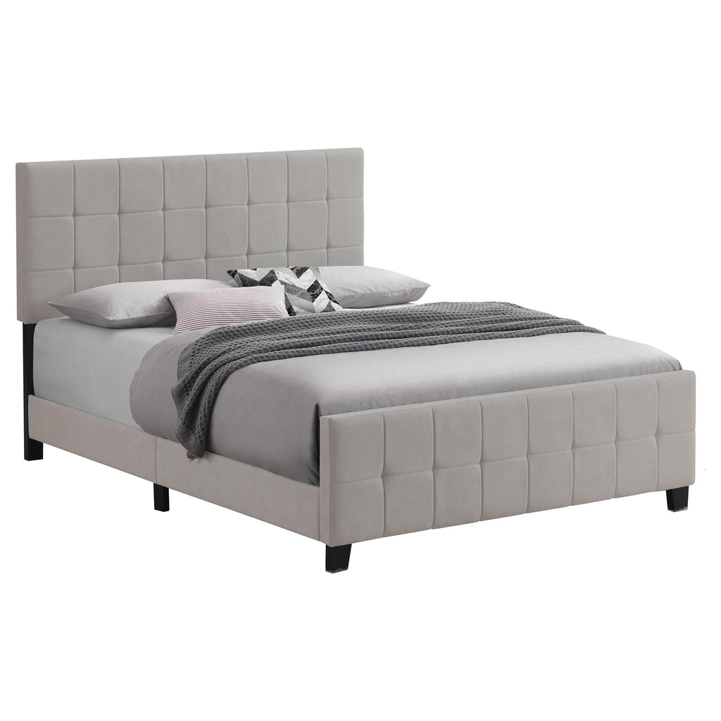 Coaster Home Furnishings Fairfield Contemporary Fabric Upholstered Queen Size Panel Bed Frame 50-inch Headboard Beige 305952Q