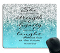 Smooffly Proverbs 31:25 Mouse Pad,Bible Verse Blue Sparkles Glitter Pattern Mouse Pad