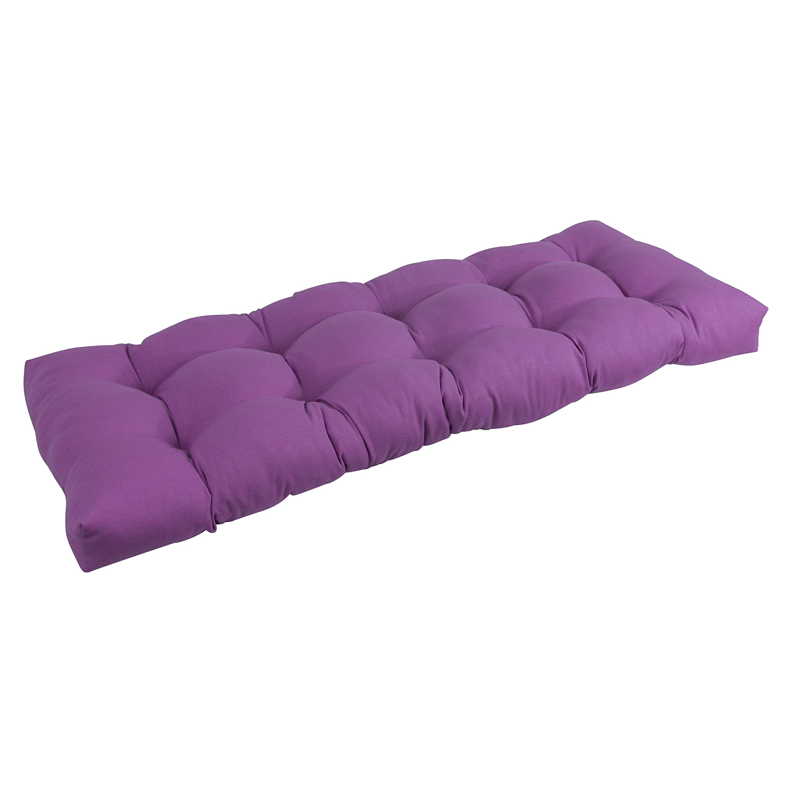 Blazing Needles Twill Tufted Bench Cushion, 51 x 19, Grape