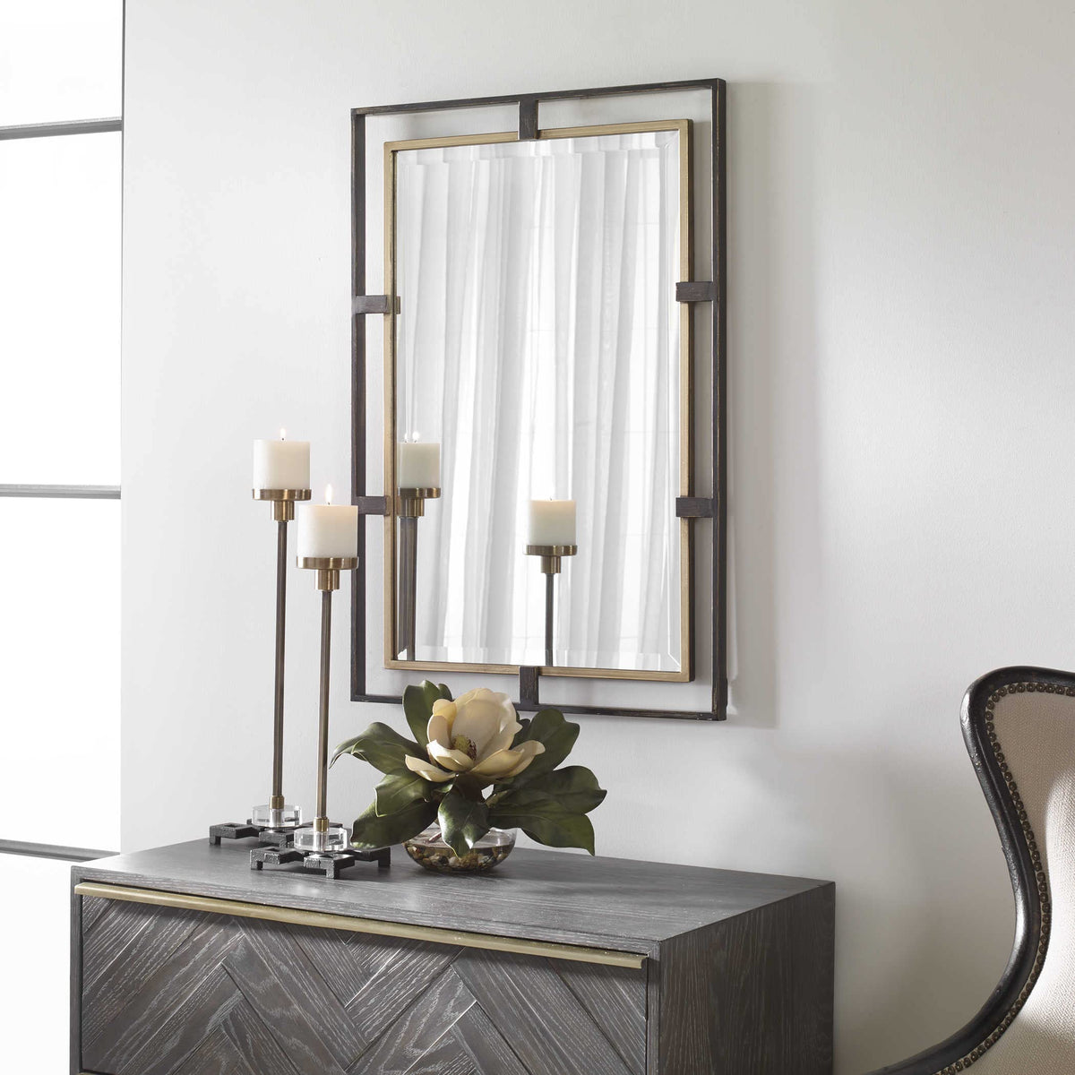 Uttermost 09711 Carrizo Rectangle Mirror, Multi Color