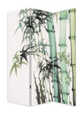 HomeRoots 3 Panel Reversible Bamboo Art Screen Room Divider