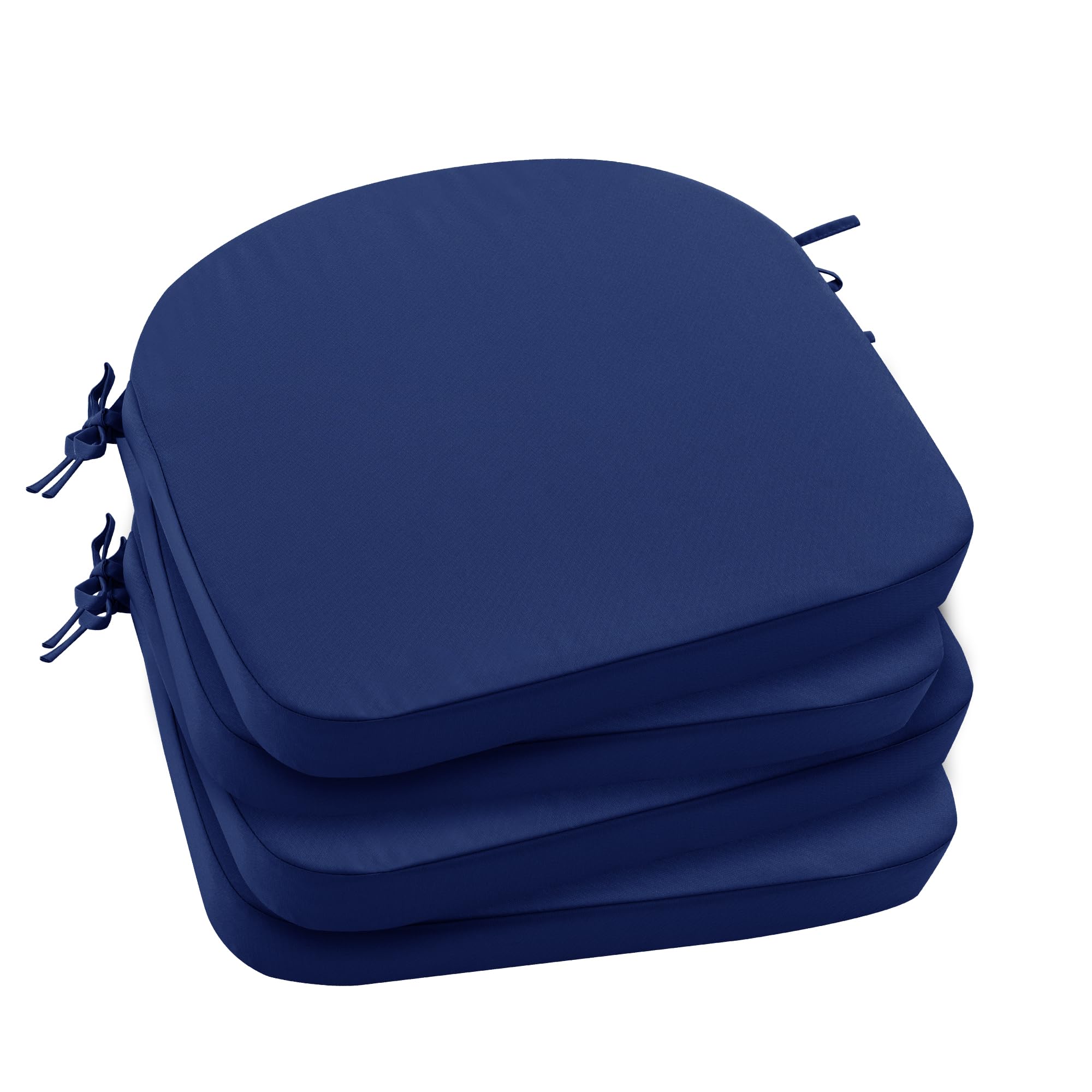 Outdoor Chair Cushions Set Of 4: Waterproof & Fade Resistant Patio Furniture Cushions - 18.5 X 16 X 2 Inch Non Slip Round Corner