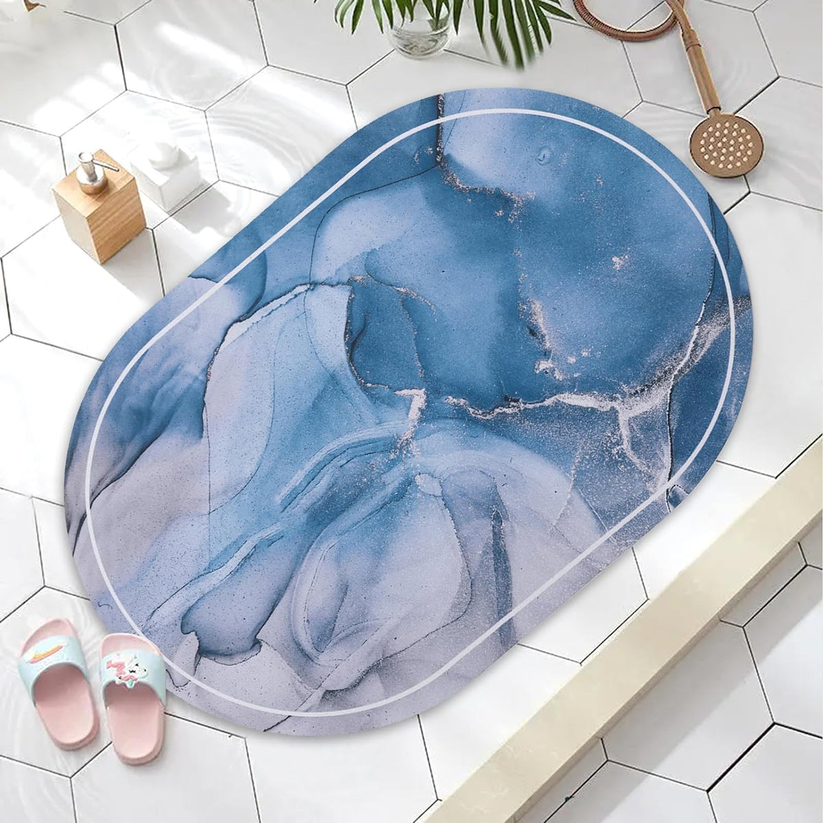 Kuber Industries Microfiber Anti Slip Bath Mat 14x21(Red)  CTKTC22043