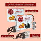 Amber Incense Cones - Total 20 Cone Incense - Dual Pack Of 10 Insence Cones - Incense Cones Scented - Cone Incense Scents - Inse