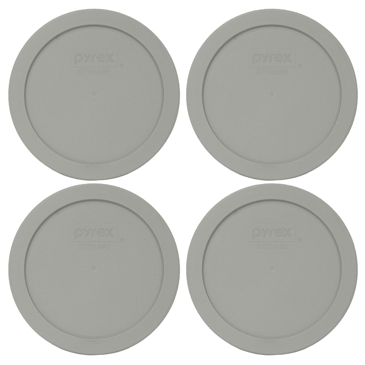 Pyrex 7201-PC 4 Cup Jet Gray Food Storage Replacement Lid (4-Pack) - Made in USA