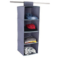 Shrey Creation 4Shelf Closet Hanging Organizer  Durable NonWoven Fabric Wardrobe Storage Hanger With Engineered Wood (Grey)