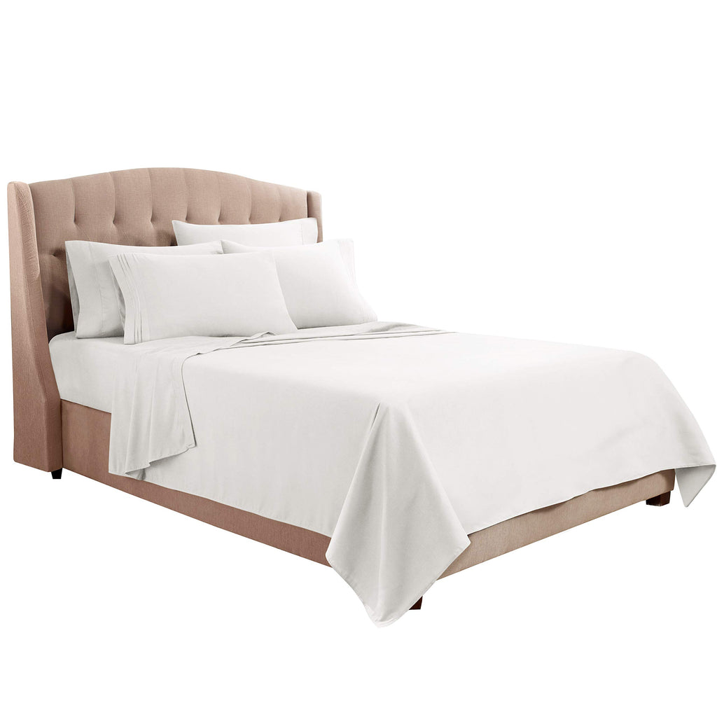 Clara Clark King Sheets, 6 Piece Set - Hotel Luxury Sheets For King Size Bed, Super Soft Bedding Sheets & Pillowcases, King Size Sheets, White