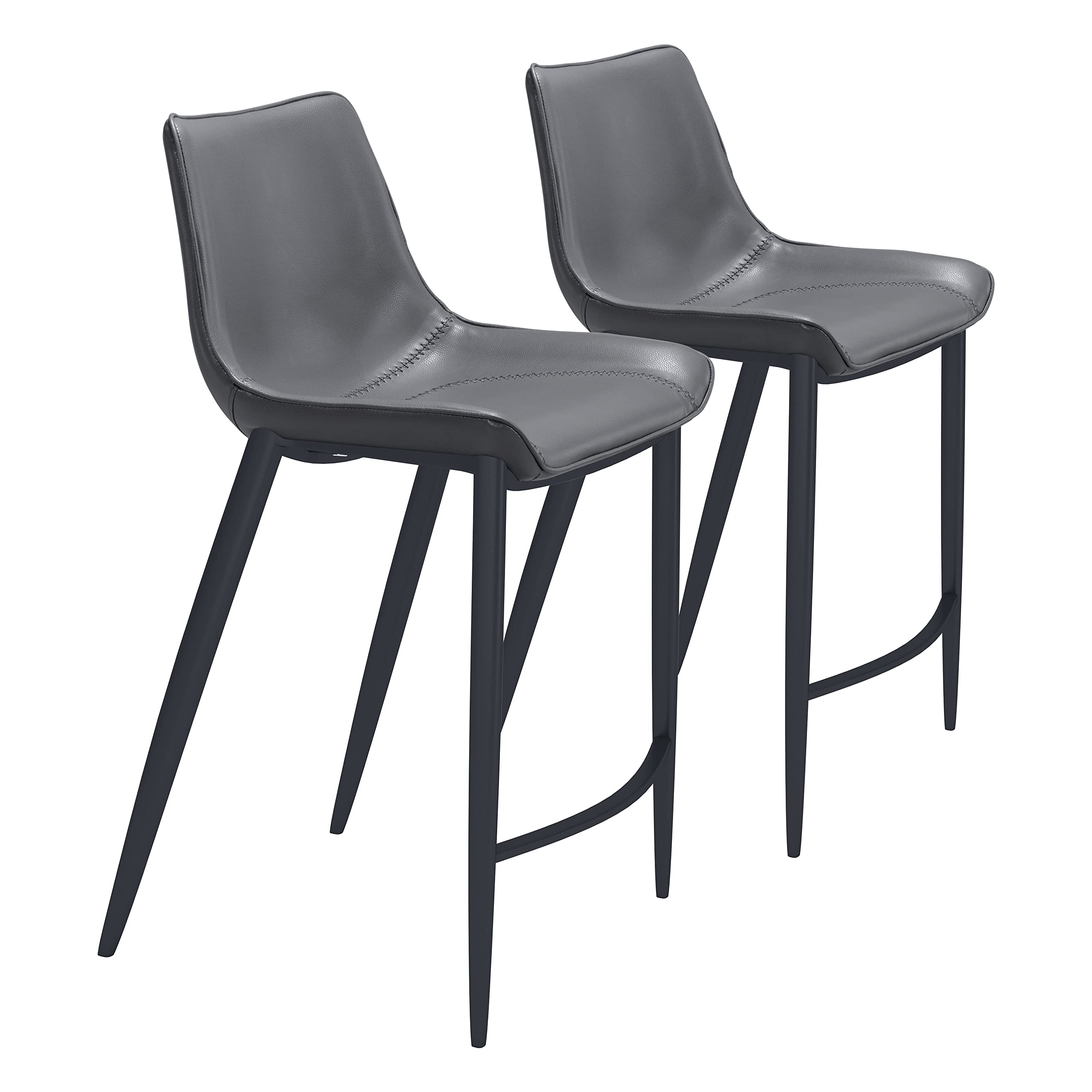 Zuo Magnus Counter Stool Dark Gray & Black