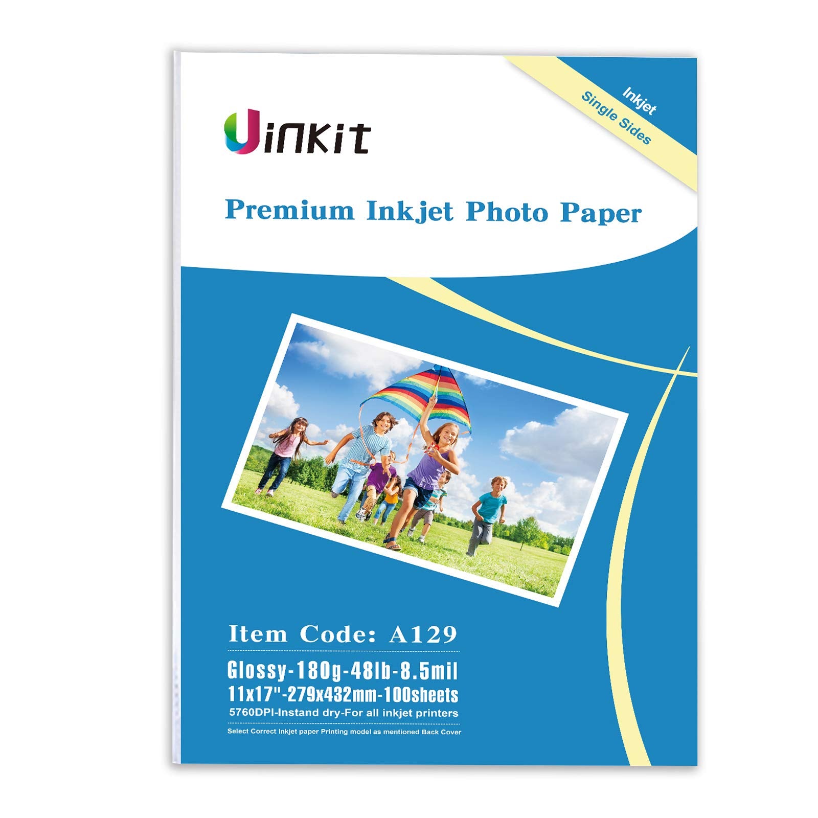 Uinkit 11X17 100 Sheets Photo Paper Glossy Inkjet 48Lb Single Side Print Poster Playbill Obituary Papers For Funerals Bulletin G