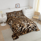 Feelyou Leopard Print Comforter Set Cheetah Print Bedding Set For Kids Boys Girls Wild Animal Print Comforter Leopard Fur Quilt