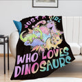 Just A Girl Who Loves Dinosaurs Blanket Cute Dinosaurs Decor Throw Blanket Gifts For Girls Super Warm Soft Plush Lightweight Fle