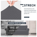 Easy-Going Stretch Jacquard Chair Couch Cover, 1-Piece Soft Sofa Cover, Sofa Slipcover With Anti-Slip Foams, Washable Furniture Protector For Kids, Pets ( Chair, Gray)