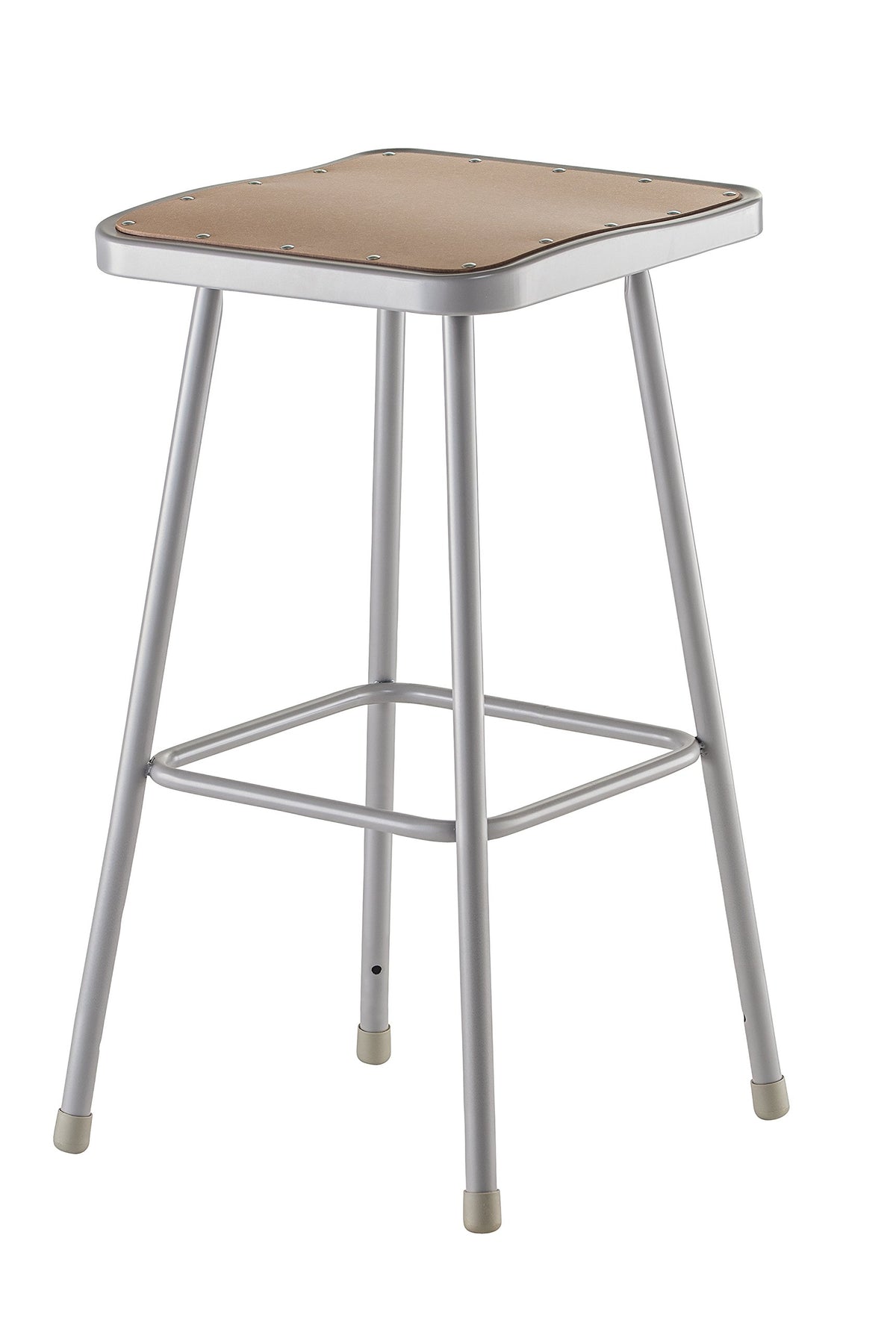 National Public Seating 6330 Grey Steel Stool with 30" Square Hardboard Seat