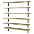 Wopitues Wood Floating Shelves Set Of 6, 24 Inch Long Floating Shelves For Wall Decor, Farmhouse Shelf For Bedroom, Bathroom Storage Shelves, Book Shelves For Living Room - Rustic Brown