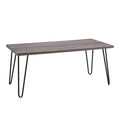 Ameriwood Home Altra Owen Retro Coffee Table with Metal Legs, Distressed Gray Oak