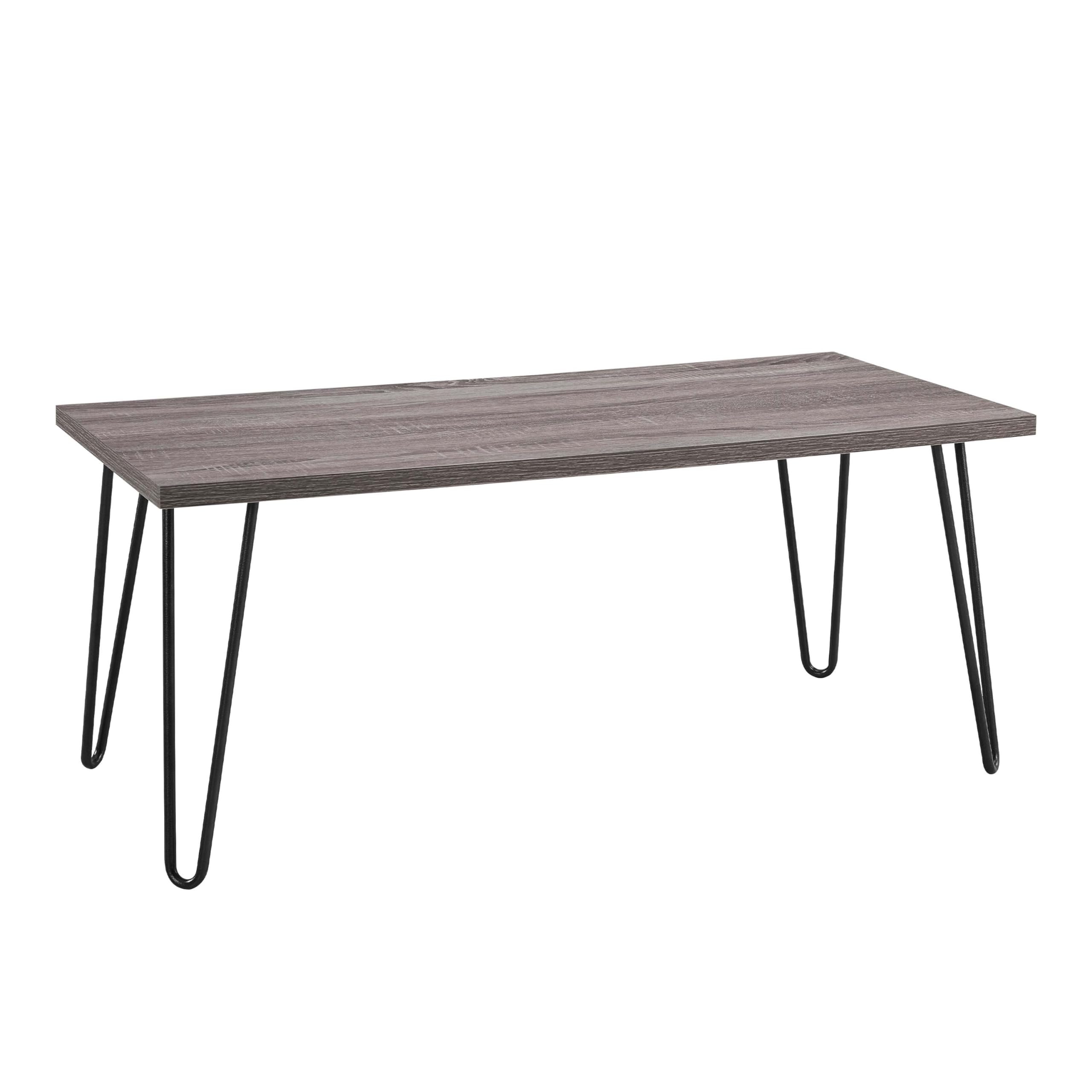 Ameriwood Home Altra Owen Retro Coffee Table with Metal Legs, Distressed Gray Oak