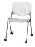 KFI Stacking Chair - Light Gray, White - 1 Each