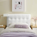 Modway Lily Tufted Faux Leather Upholstered Twin Headboard in White