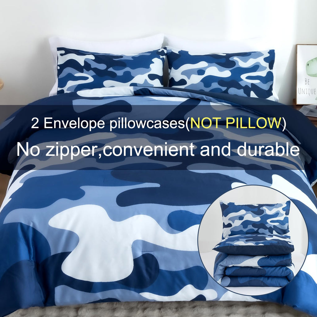 Meeting Story Camouflage Bedding Set, Colorful Pattern Style Comforter Set, 3 Pcs One Comforter Two Pillowcases Two Sheets In On