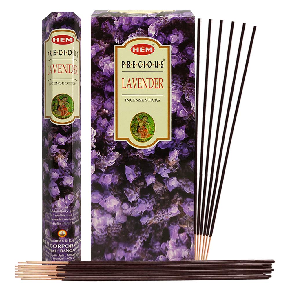 Trumiri Incense Stick Holder Bundle With Hem Precious Lavender 20G Incense Sticks - Pack Of 6 (Approx 120 Sticks)
