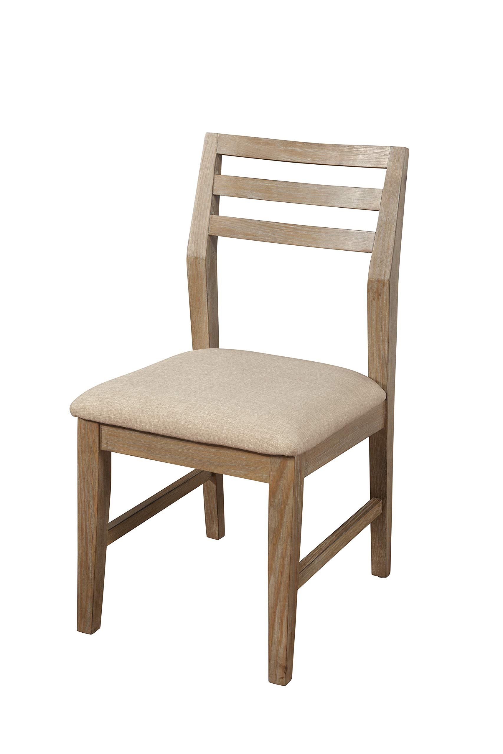 Alpine Furniture Aiden Set of 2 Dining Side Chairs in Weathered Natural (Brown)