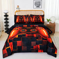 Perfemet 6 Piece Orange Gaming Bedding Set Twin Size Game Console Boys Comforter Set With Sheets 3D Cool Soft Fluffy Video Gamer