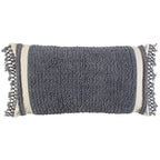 Rizzy Home 14" x 26" Down Filled Pillow with Woven Cotton Cover-Gray