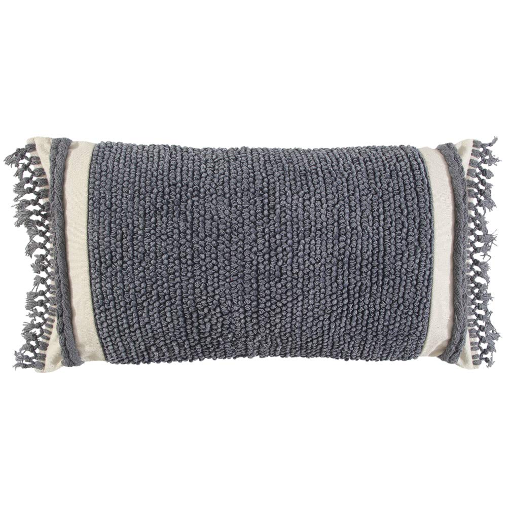 Rizzy Home 14" x 26" Down Filled Pillow with Woven Cotton Cover-Gray