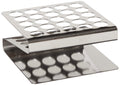 Globe Scientific 457200 Stainless Steel Z Shape Tube Rack, 16/17mm Tubes, 25-Place
