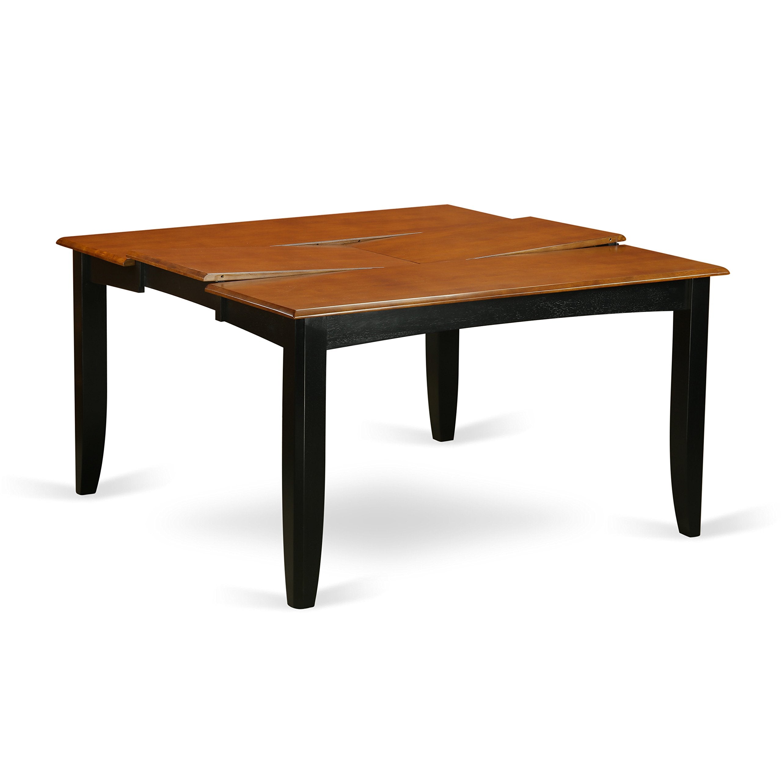 East West Furniture Pfwe7-Bch-W 7 Piece Kitchen Table Set Consist Of A Square Dining Table With Butterfly Leaf And 6 Dining Room Chairs, 54X54 Inch, Black & Cherry