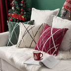 Miulee Pack Of 2 Decorative Throw Pillow Covers Christmas Woven Textured Chenille Cozy Modern Concise Soft Beige Square Cushion