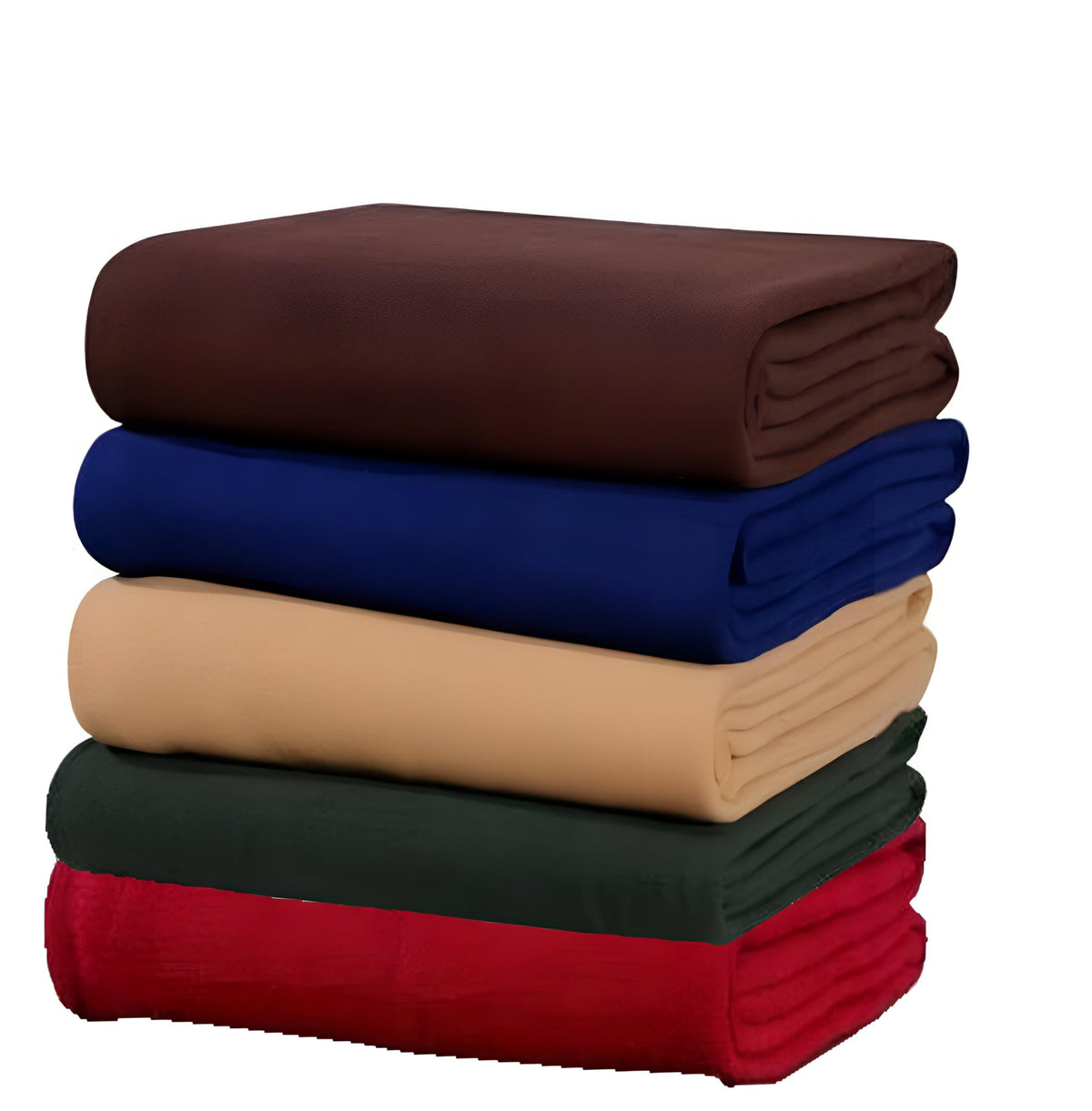 STARNSTYLE Stylish Supersoft Plain Double Bed Lightweight Ac Fleece Blanket for Bedroom Living Room (90x90inch, Pack of 5, Multi
