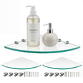 Kingrol 3 Pack DrillMounted Glass Corner Shower Shelves, 93/8 Inch