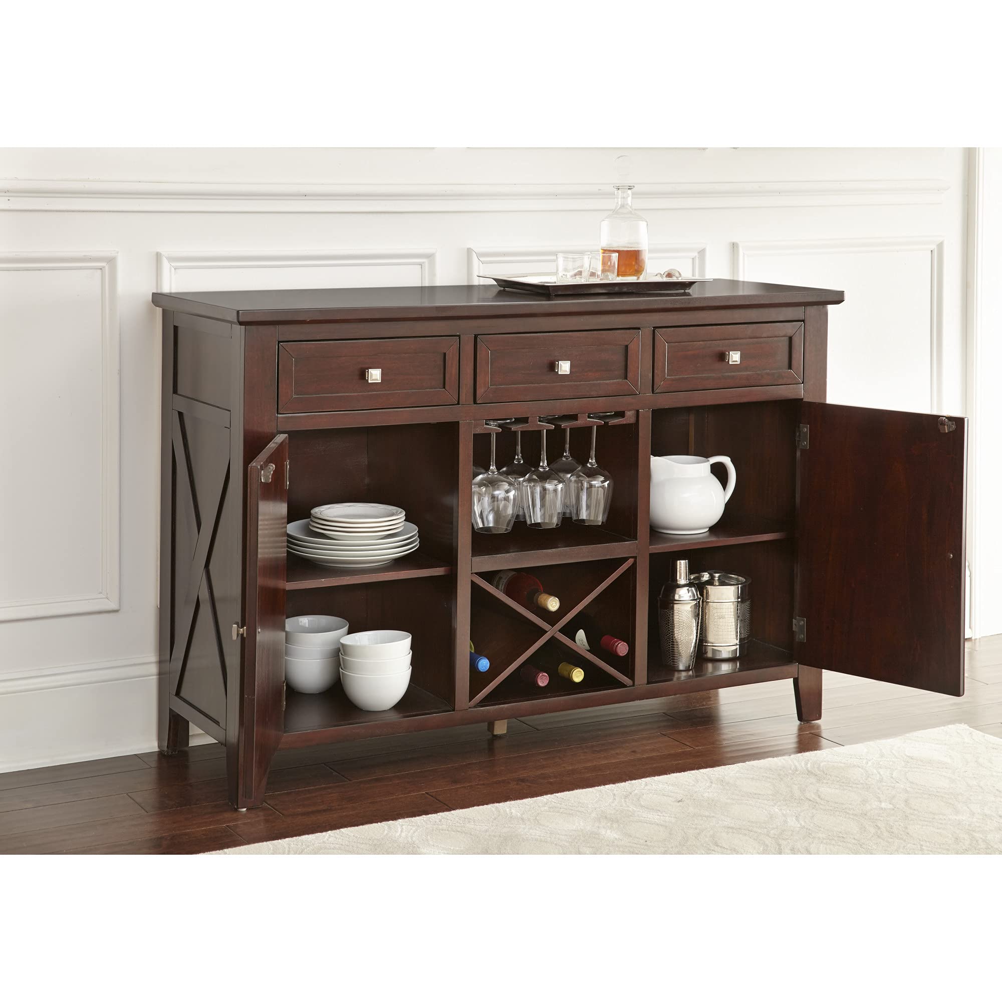 Steve Silver Company Adrian Servers & Sideboard, 54" x 18" x 36"