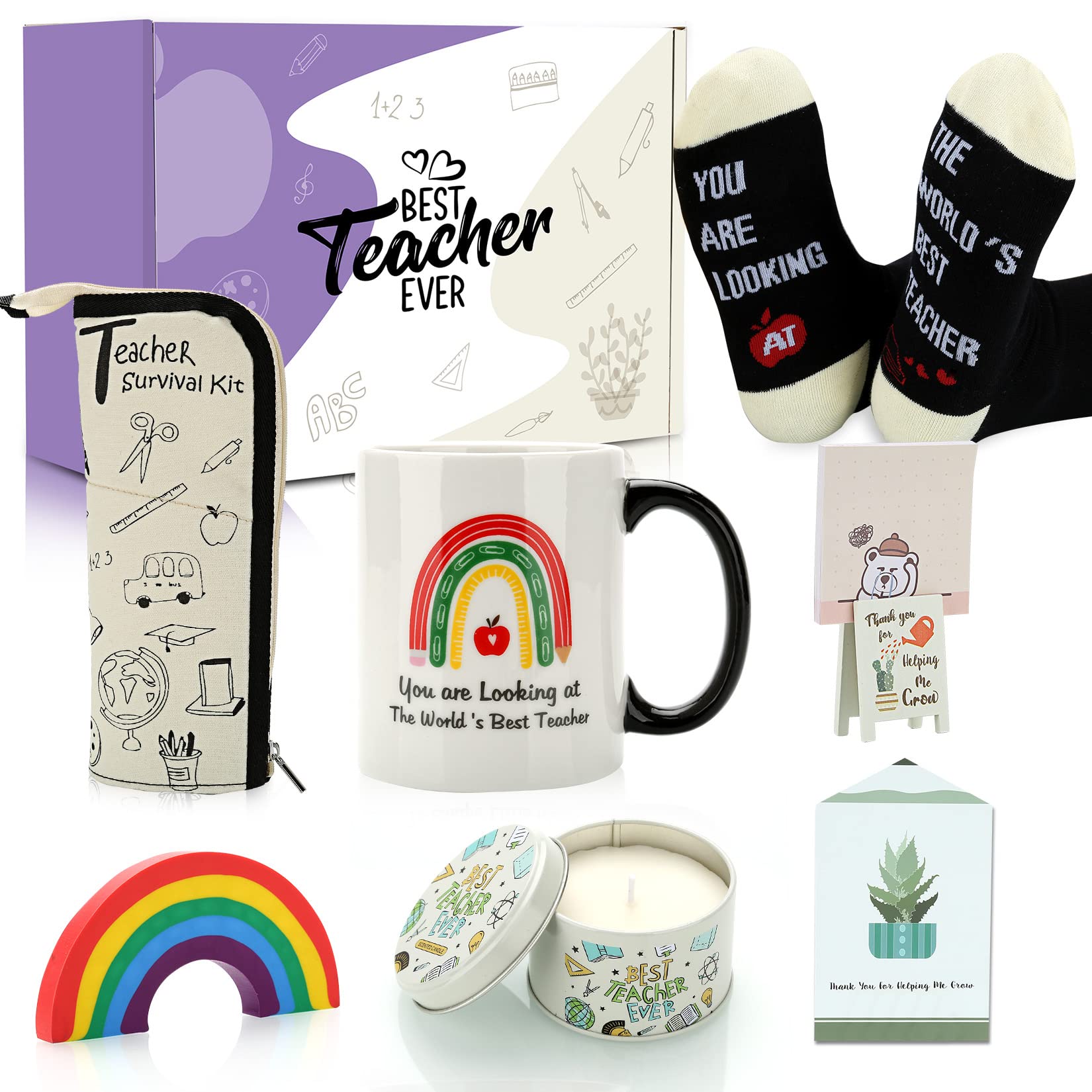 Teacher Appreciation Gifts, Teacher Gifts Basket For Men Women, Unique Teacher Birthday Christmas Gifts, Graduation Back To Scho
