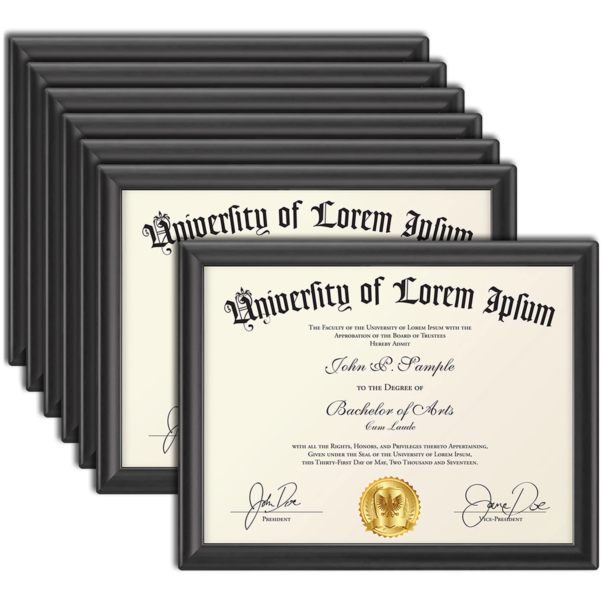 Icona Bay 8.5x11 (22x28 cm) Certificate Frames (Black, 12 Pack), Contemporary Diploma Frames 8.5 x 11, Composite Wood Document F