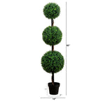 Nearly Natural 5Ft. Artificial Triple Ball Boxwood Topiary Tree (Indoor/Outdoor)