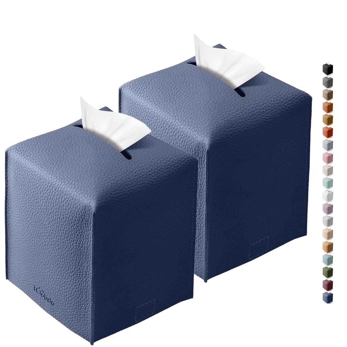 Tclouda Tissue Box Cover for PU Leather, Modern Simple Solid Color Holder Square Tissue Bag, Ideal for Bathrooms,Office,Car,Outd